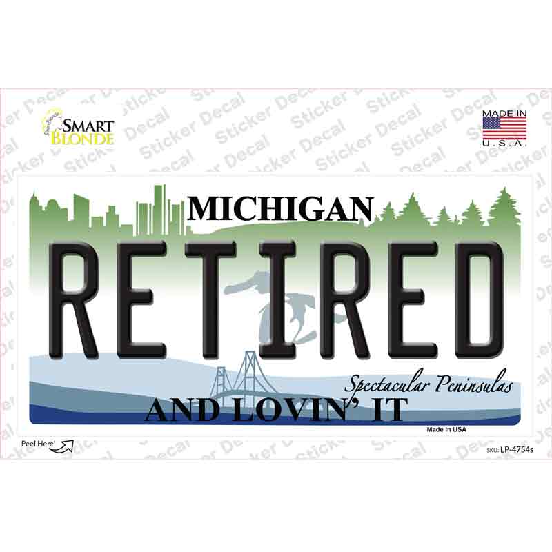 Retired Michigan State Novelty Sticker Decal Small