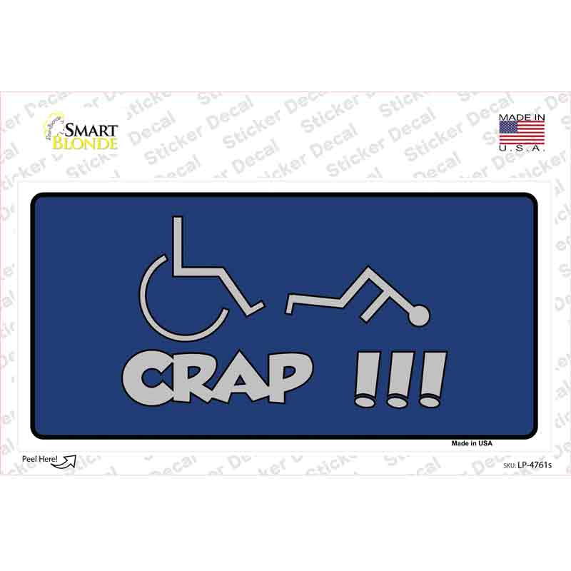 Handicap Crap Logo Novelty Sticker Decal Small