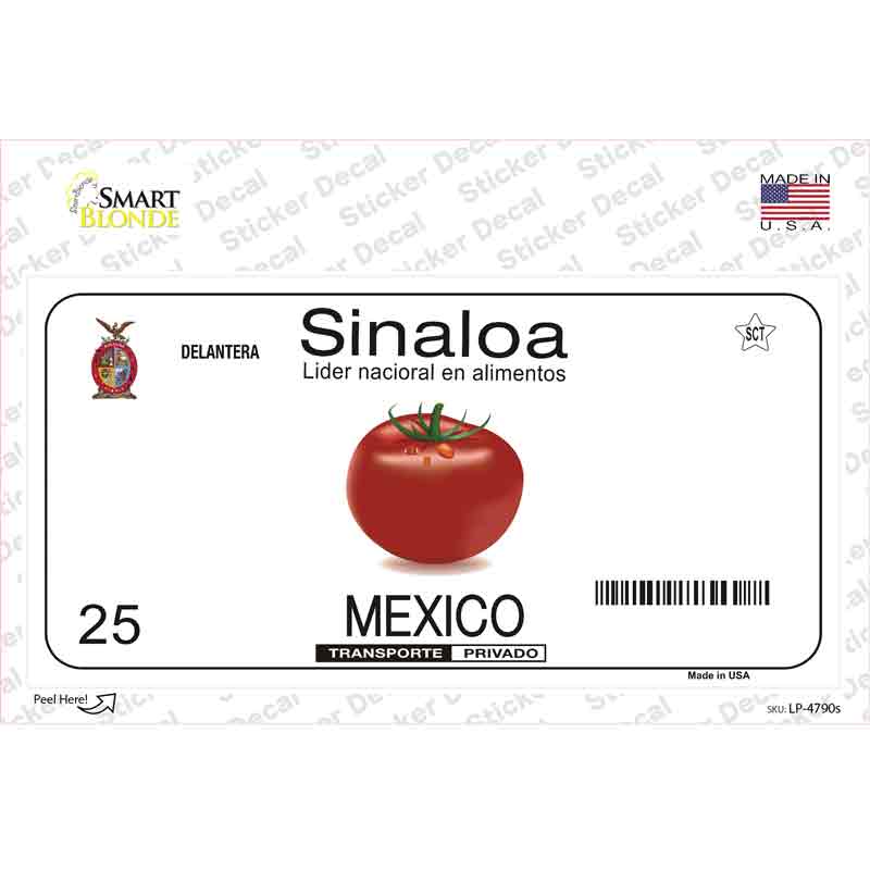 Sinaloa Mexico Novelty Sticker Decal Small