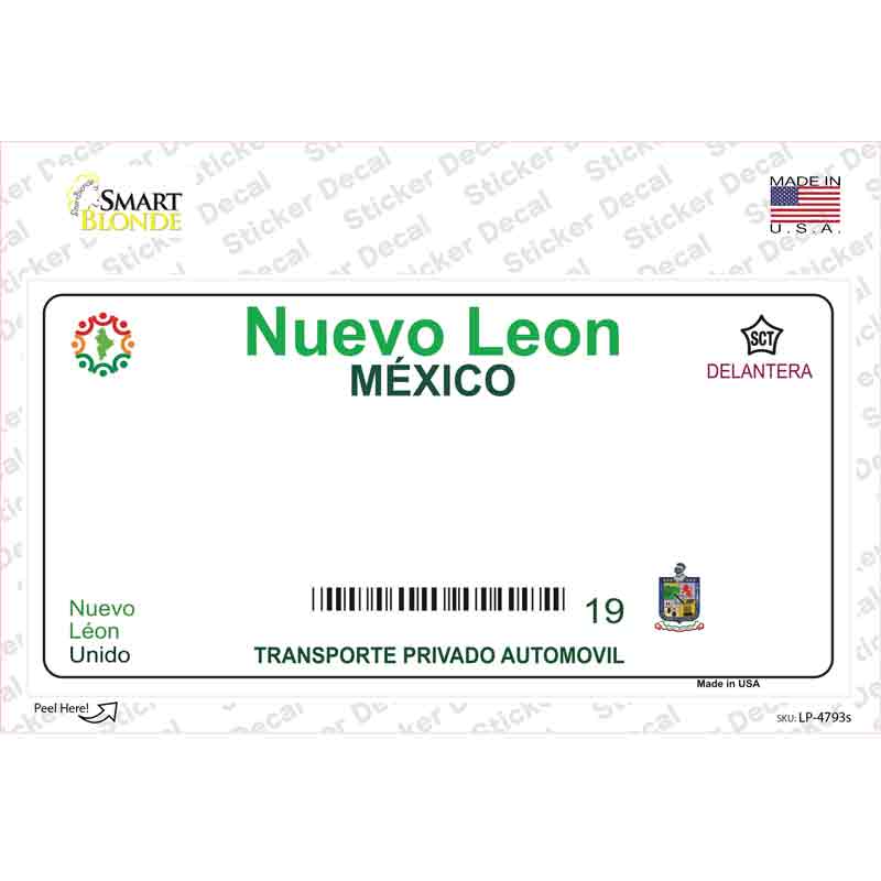 Nuevo Leon Mexico Novelty Sticker Decal Small