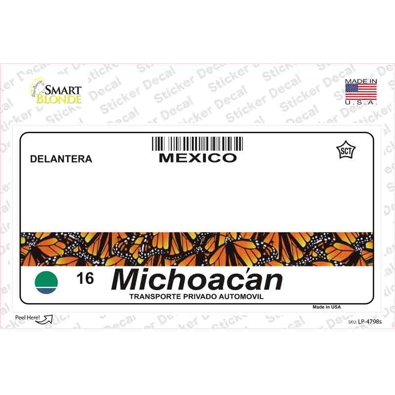 Michoacan Mexico Novelty Sticker Decal Small