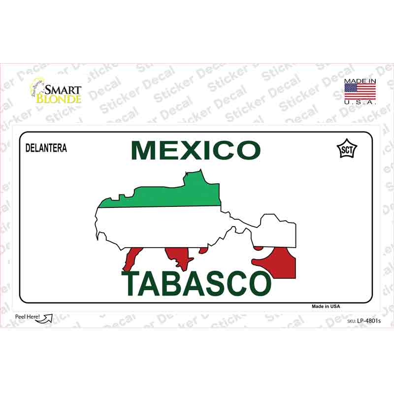 Tabasco Mexico Novelty Sticker Decal Small