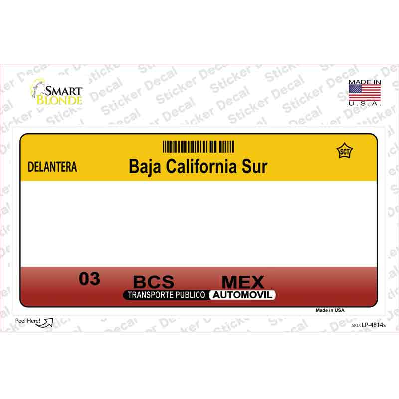 Baja California Sur Novelty Sticker Decal Small