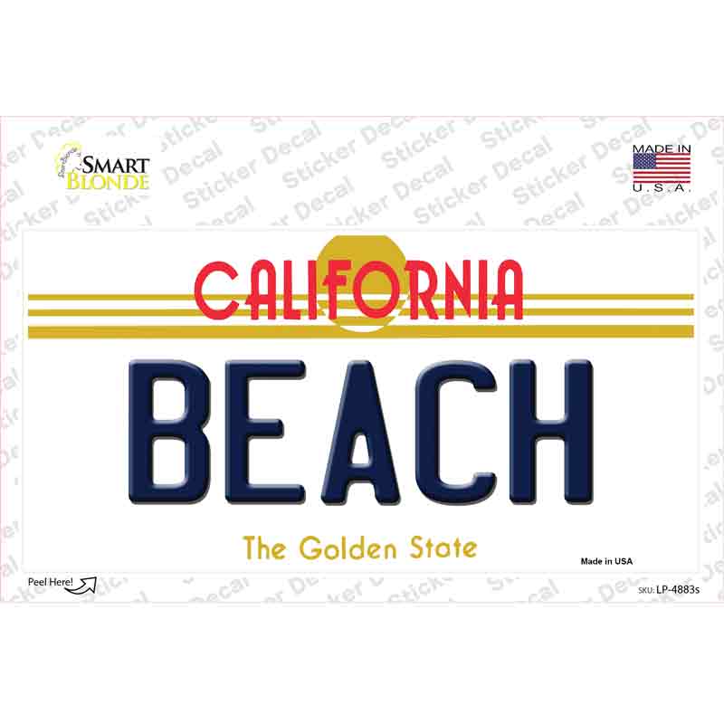 Beach California Novelty Sticker Decal Small