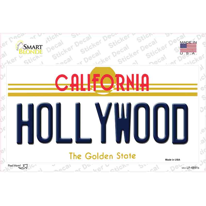 Hollywood California Novelty Sticker Decal Small