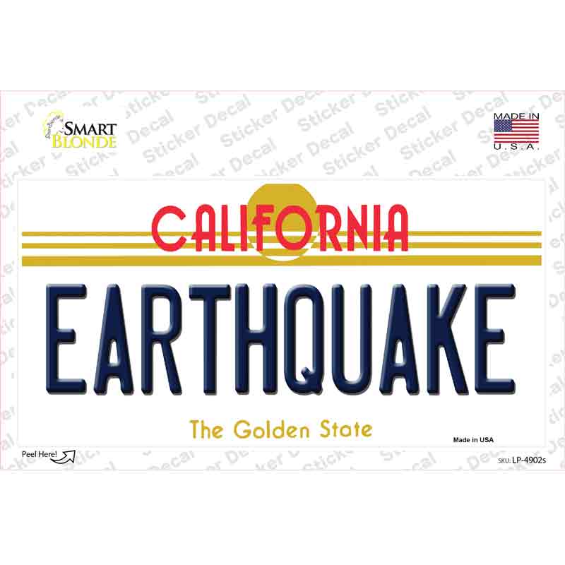 Earthquake California Novelty Sticker Decal Small