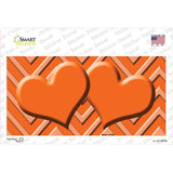Orange Light Orange Heart Chevron Novelty Sticker Decal