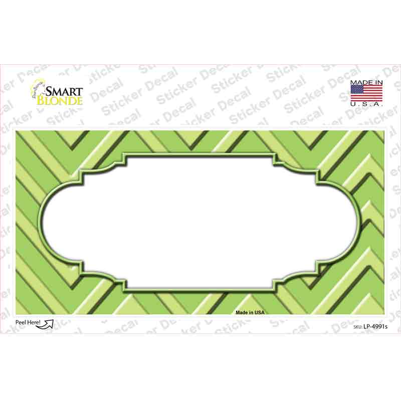 Lime Green Lighter Lime Green Scallop Chevron Novelty Sticker Decal