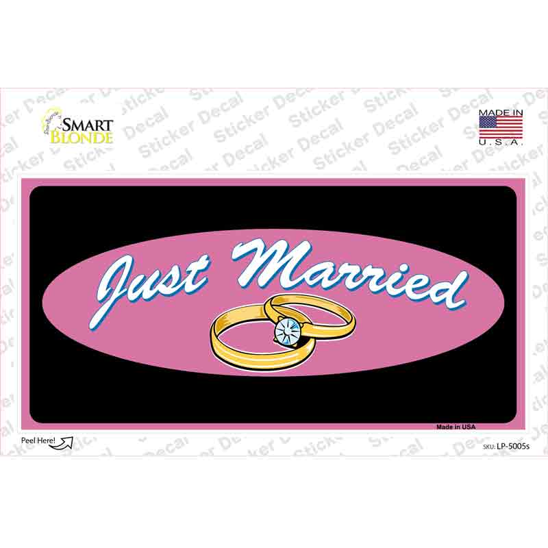 Just Married Novelty Sticker Decal