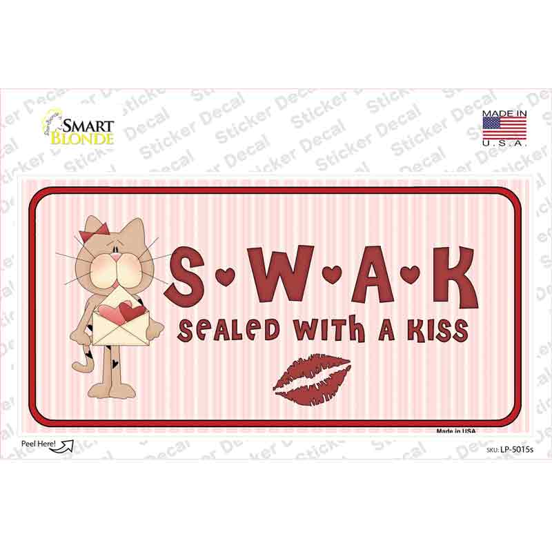 Sealed With A Kiss Kitty Novelty Sticker Decal Small