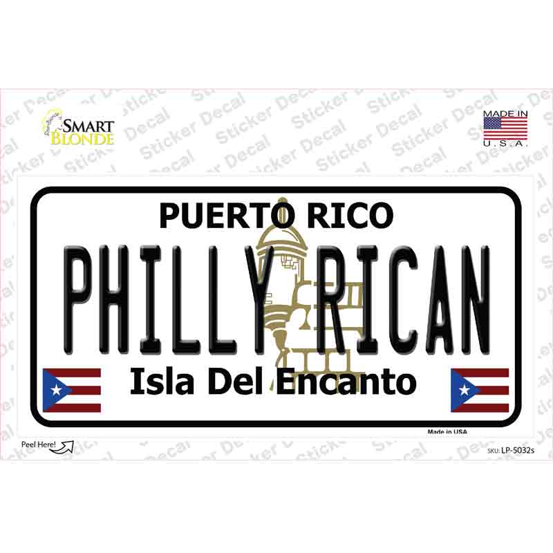 Philly Rican Puerto Rico Novelty Sticker Decal Small