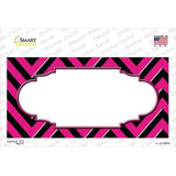 Pink Black Chevron Scallop Novelty Sticker Decal