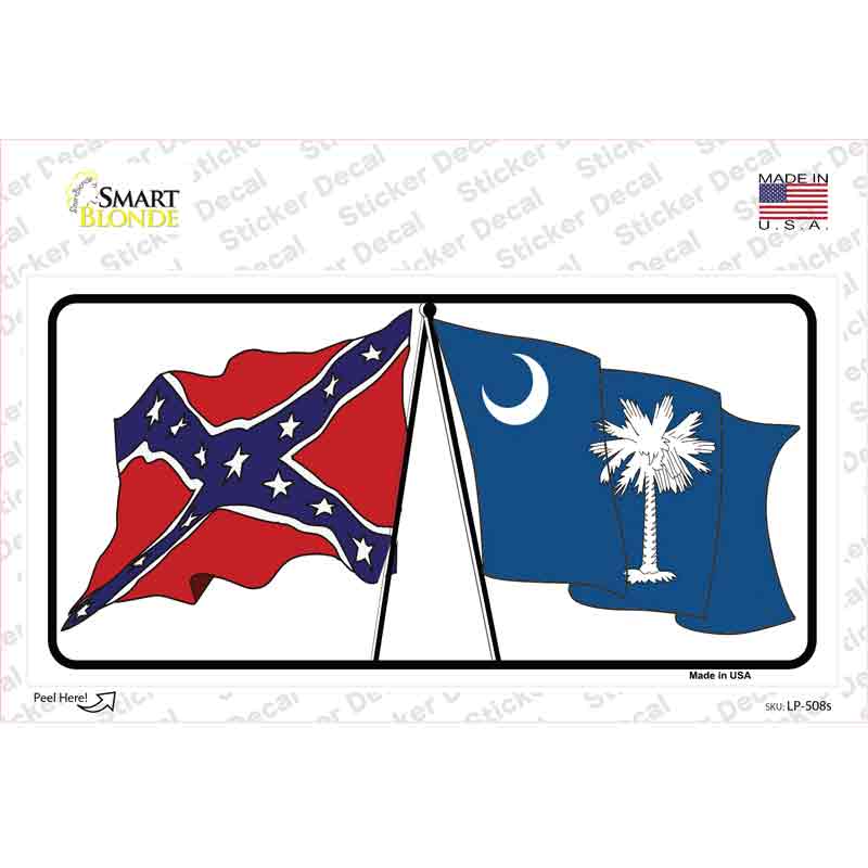 Confederate South Carolina State Flag Novelty Sticker Decal Small