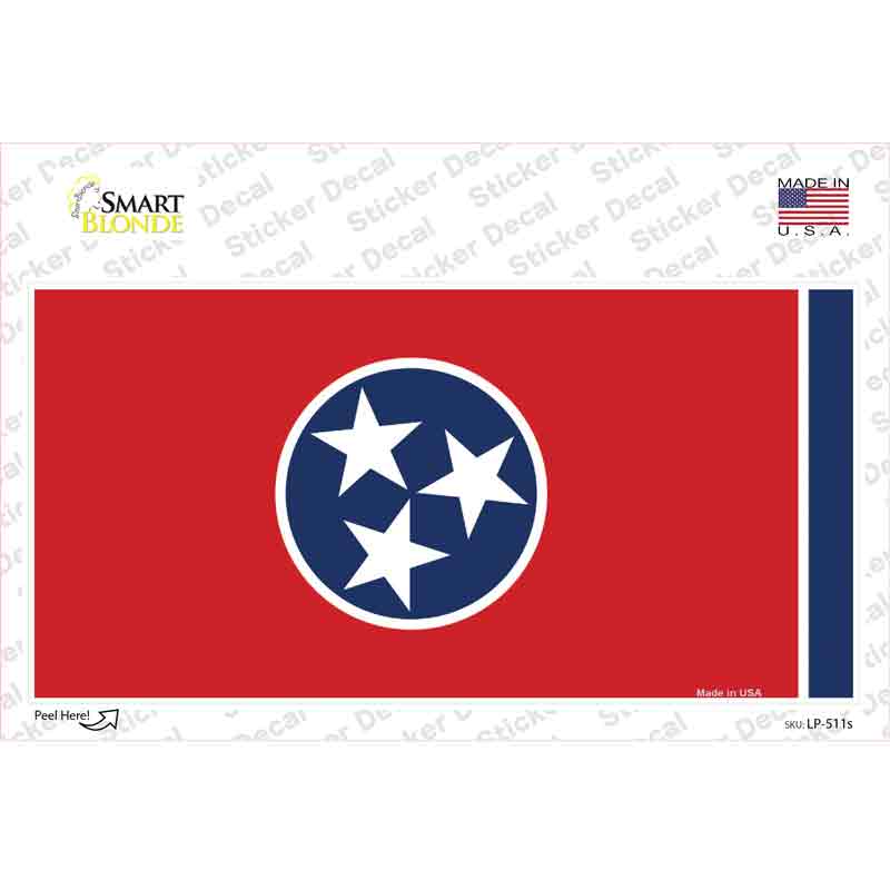 Tennessee State Flag Novelty Sticker Decal Small