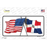 United States Dominican Republic Crossed Flags Novelty Sticker Decal