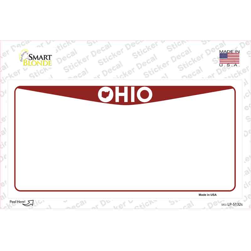 Ohio State Background Novelty Sticker Decal Small