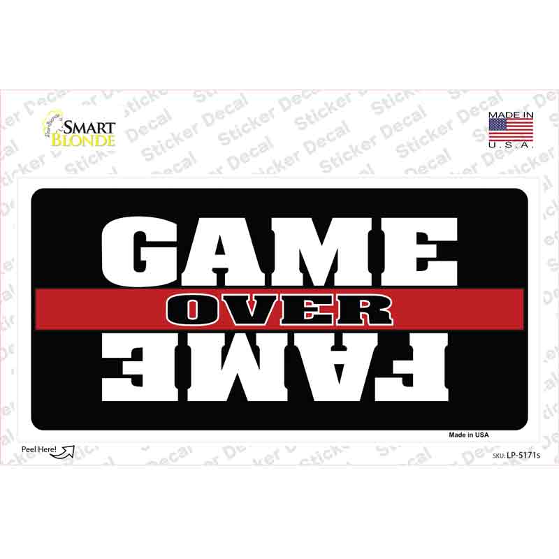 Game Over Fame Novelty Sticker Decal