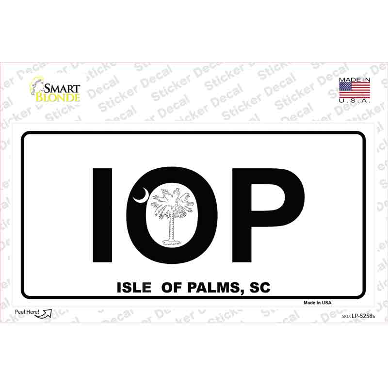 IOP Isle of Palms Novelty Sticker Decal Small