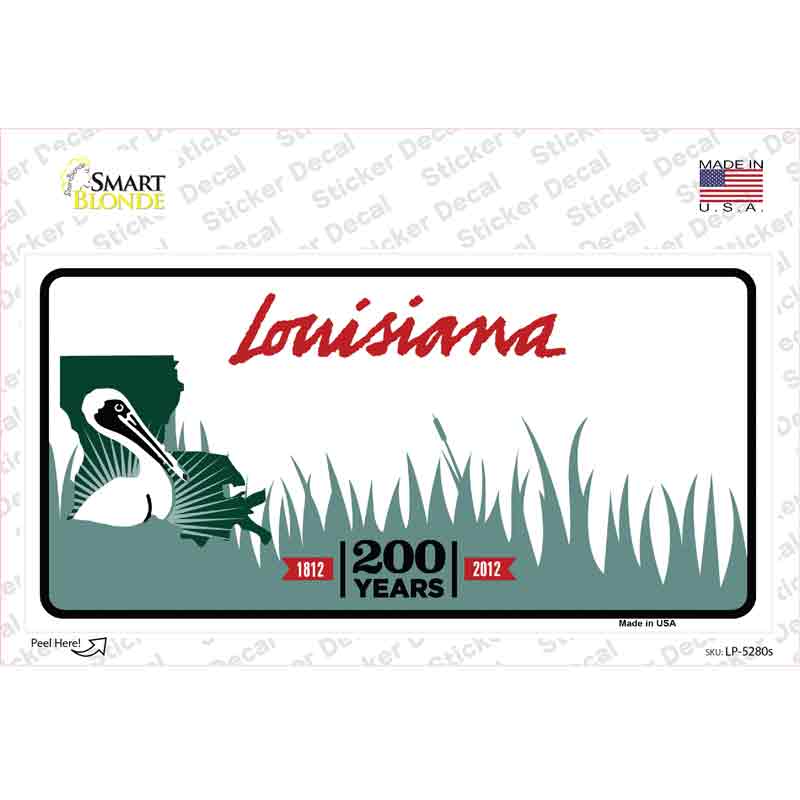 Louisiana State Background Novelty Sticker Decal Small