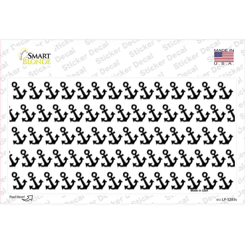 White Black Anchor Novelty Sticker Decal