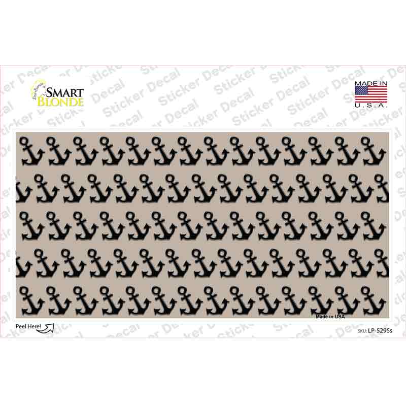 Tan Black Anchor Novelty Sticker Decal