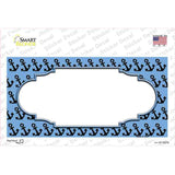 Light Blue Black Anchor Scallop Center Novelty Sticker Decal