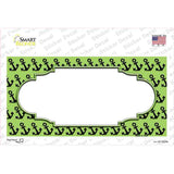 Lime Green Black Anchor Scallop Center Novelty Sticker Decal