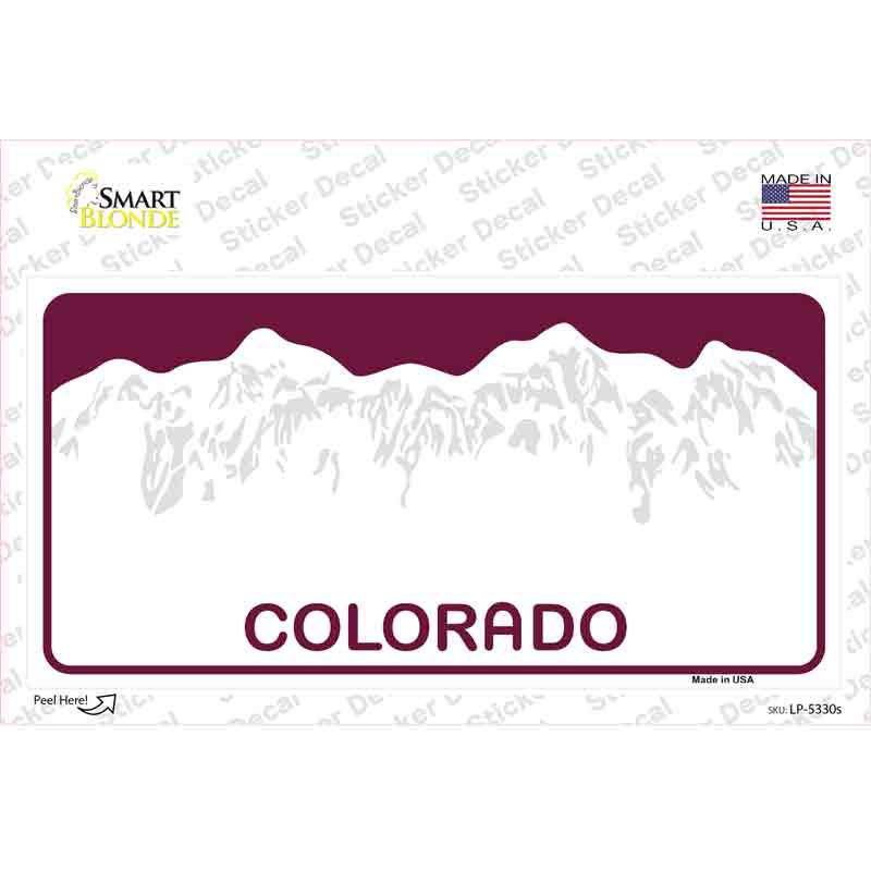 Colorado State Blank Novelty Sticker Decal