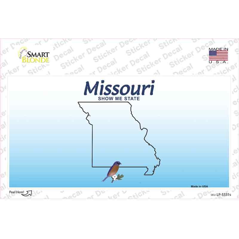 Missouri State Background Novelty Sticker Decal Small