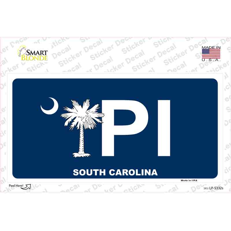 PI South Carolina Novelty Sticker Decal Small