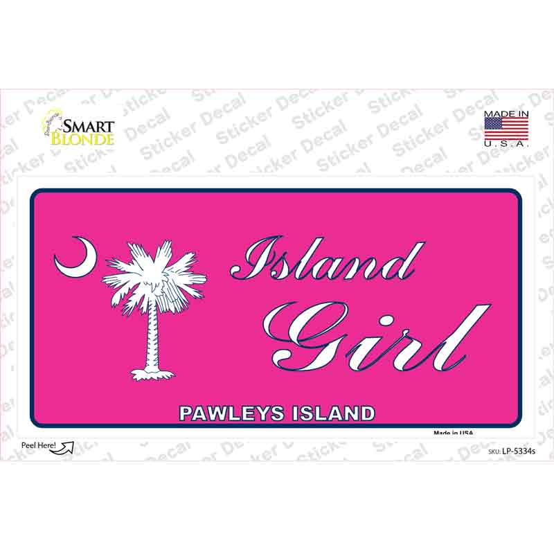 Island Girl Pink Novelty Sticker Decal Small