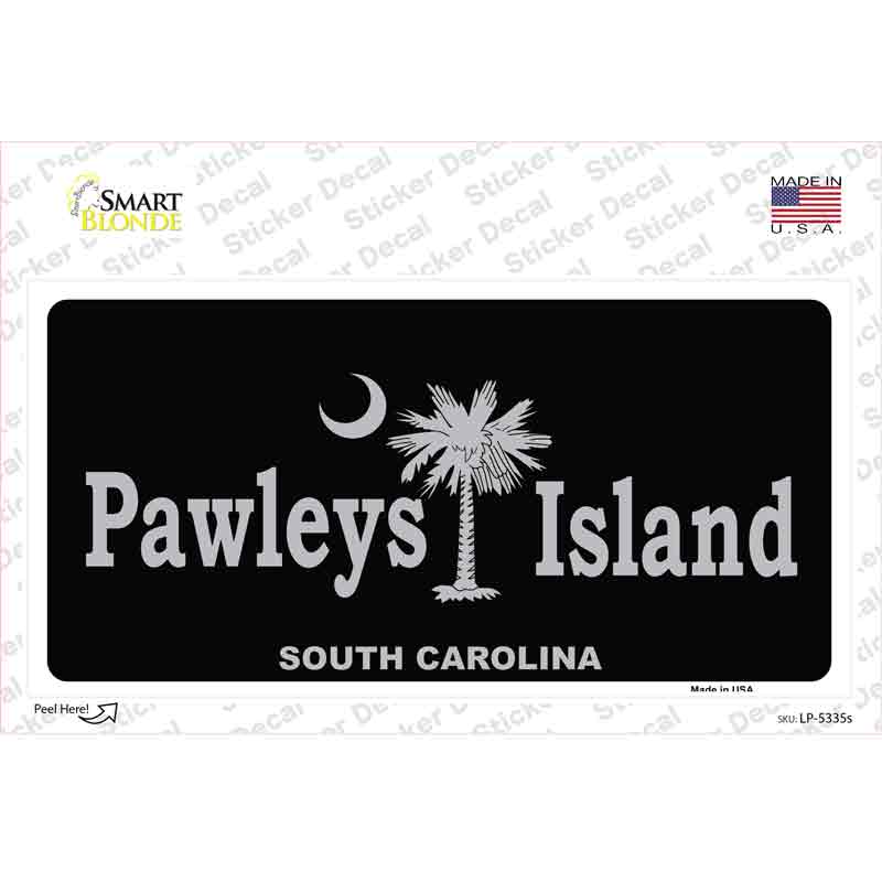 Pawleys Island Black Novelty Sticker Decal Small