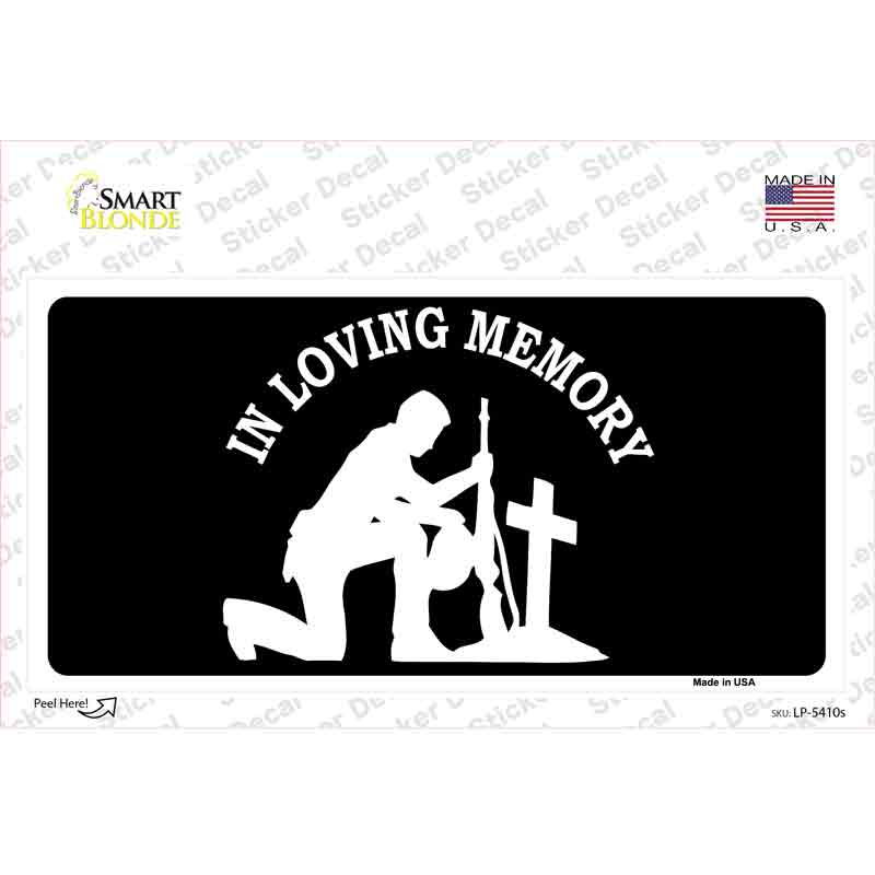 In Loving Memory Cross Novelty Sticker Decal Small