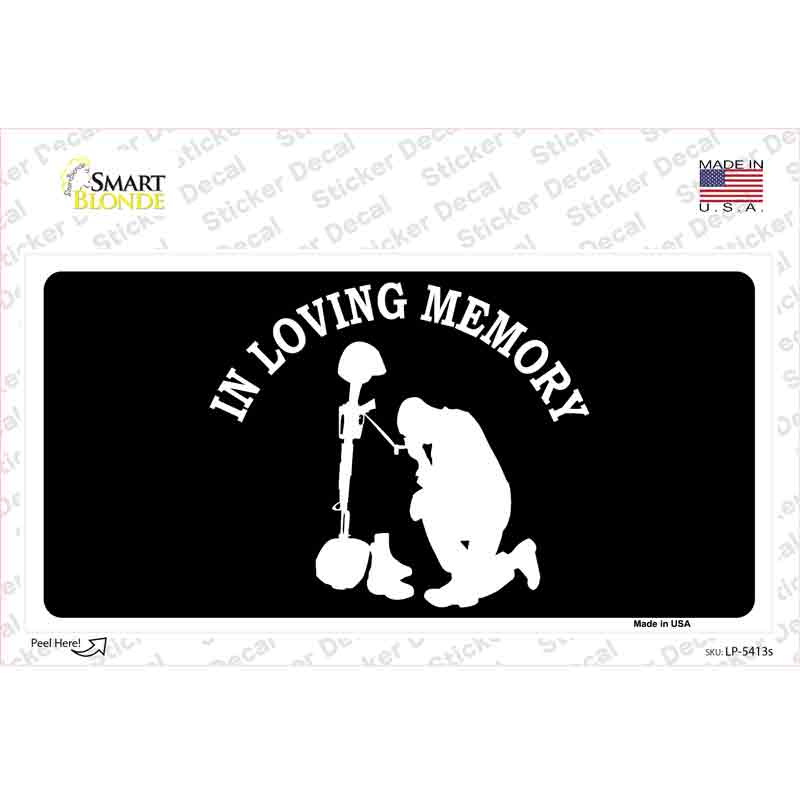 In Loving Memory Kneeling Novelty Sticker Decal Small