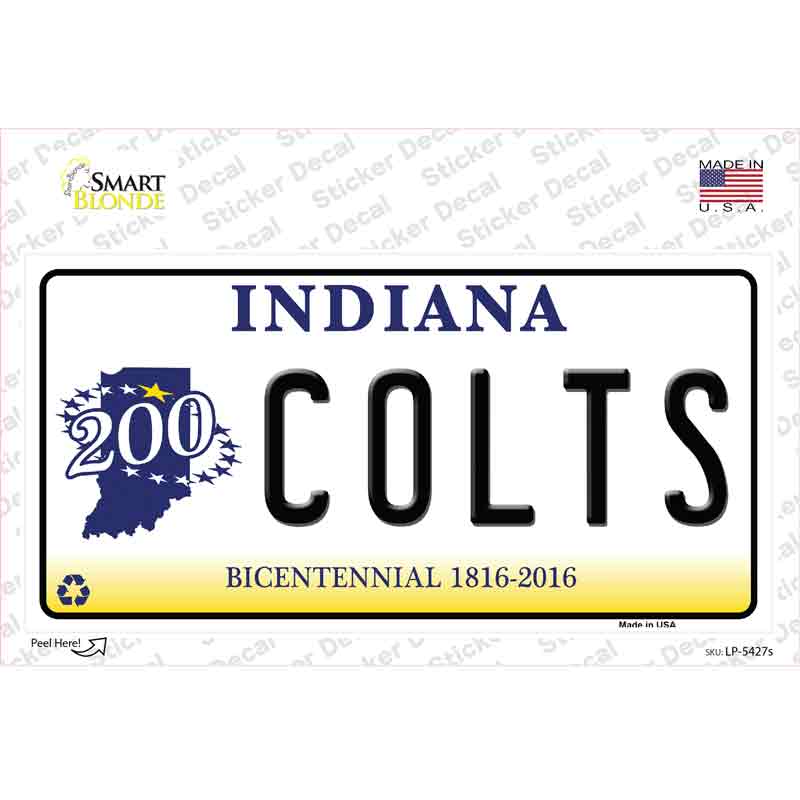 Colts Indiana State Novelty Sticker Decal Small