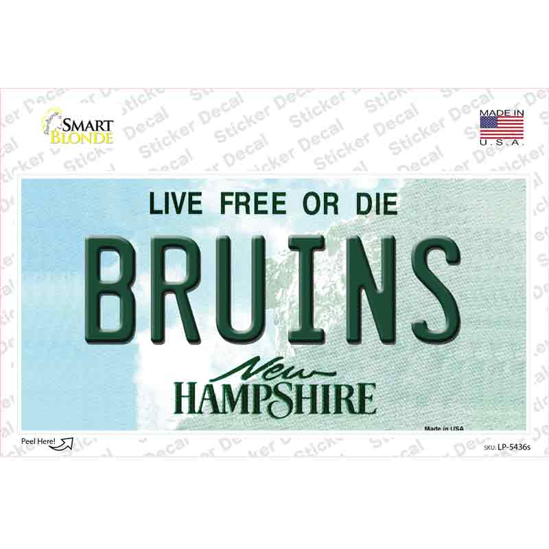 Bruins New Hampshire Novelty Sticker Decal Small