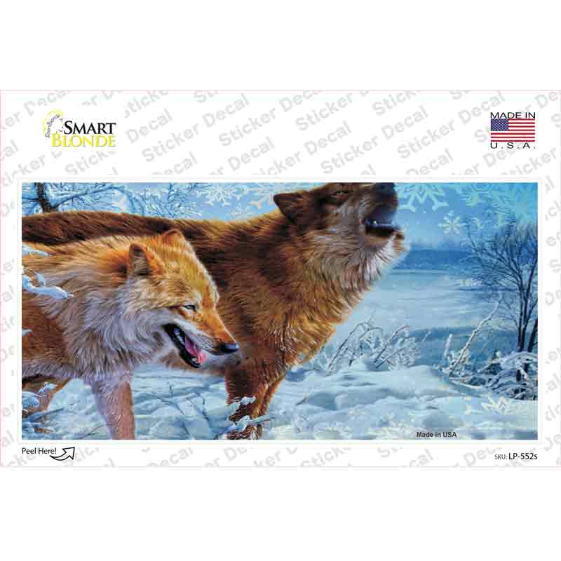 Wintertime Wolf Novelty Sticker Decal Small