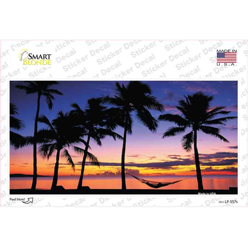 Sunset Hammock Novelty Sticker Decal Small