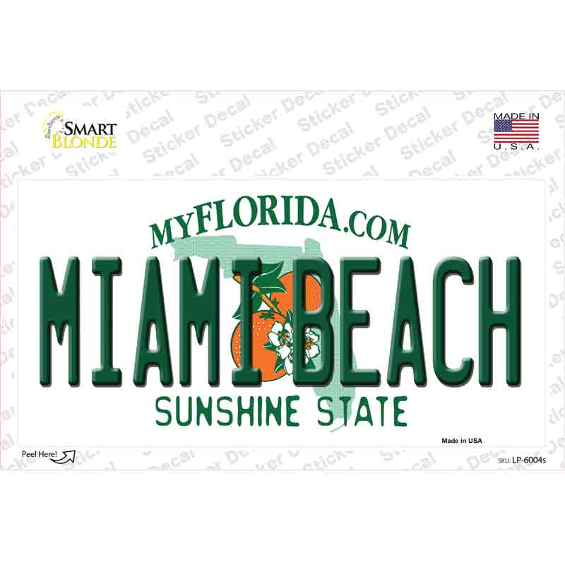 Miami Beach Florida Novelty Sticker Decal Small