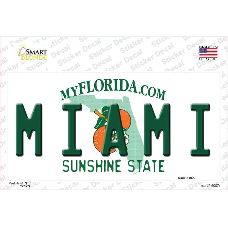 Miami Florida Novelty Sticker Decal Small