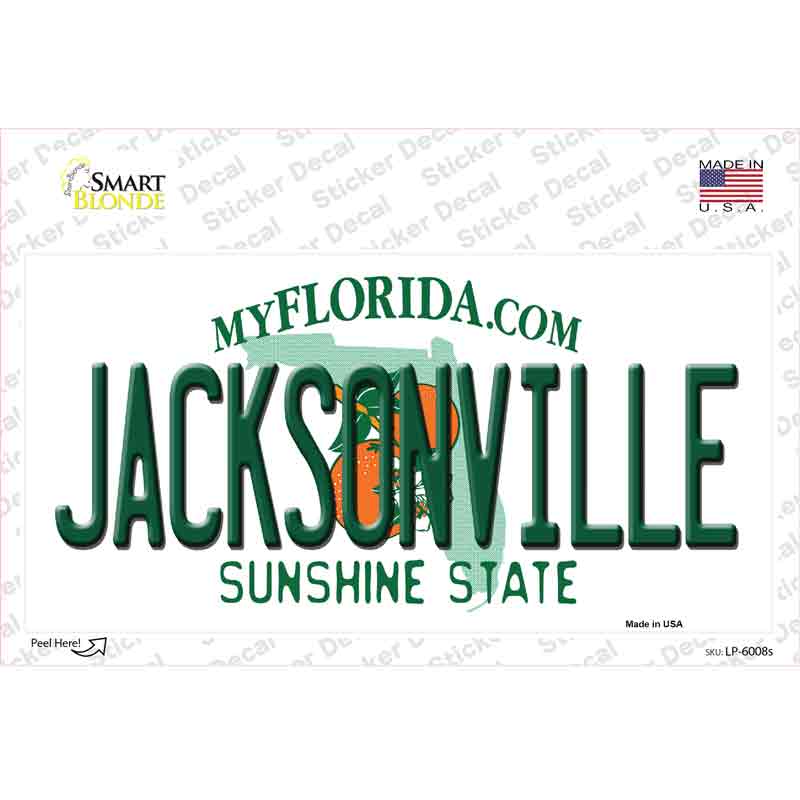 Jacksonville Florida Novelty Sticker Decal Small