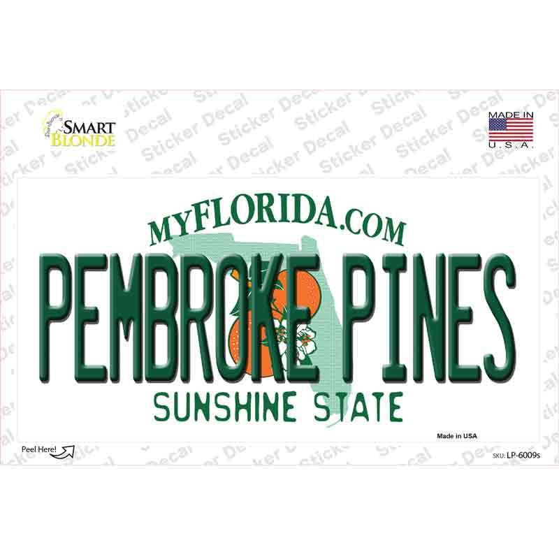 Pembroke Pines Florida Novelty Sticker Decal Small