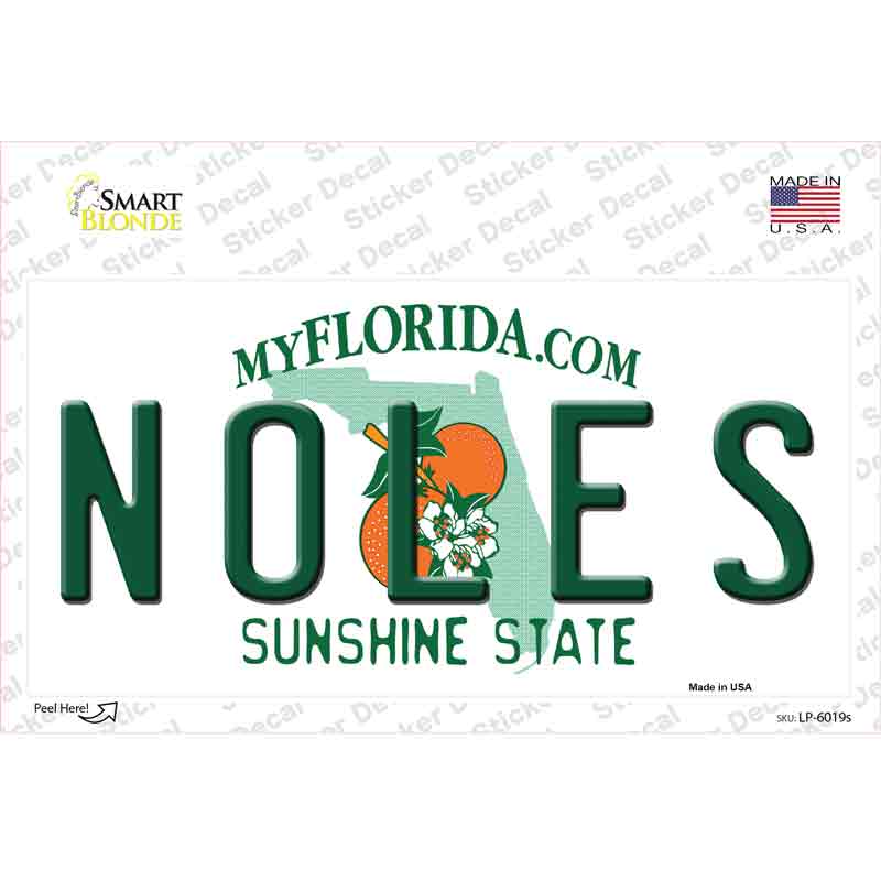 Noles Florida Novelty Sticker Decal Small