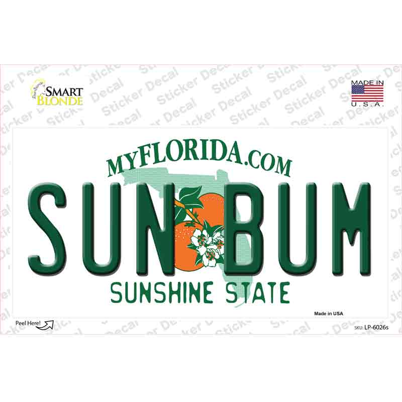 Sun Bum Florida Novelty Sticker Decal Small