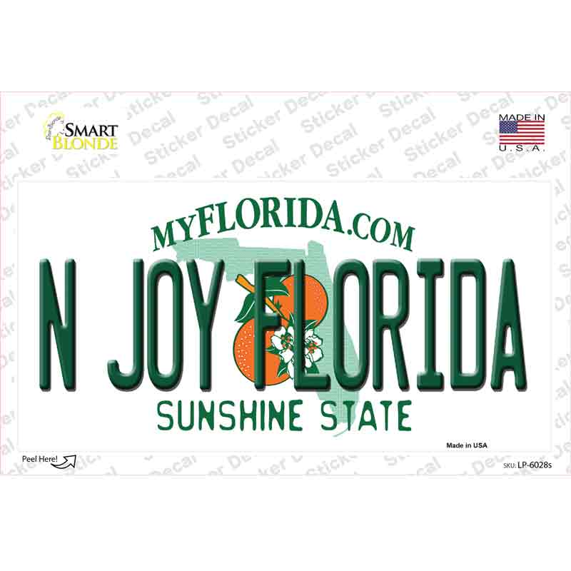 N Joy Florida Novelty Sticker Decal Small