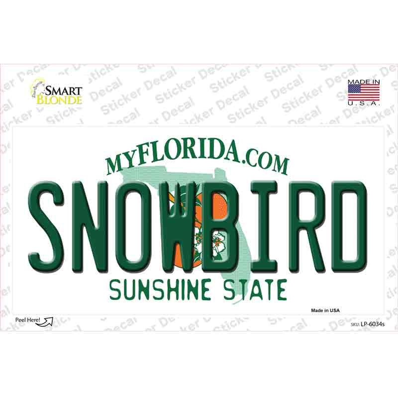 Snowbird Florida Novelty Sticker Decal Small