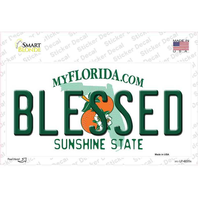 Blessed Florida Novelty Sticker Decal Small