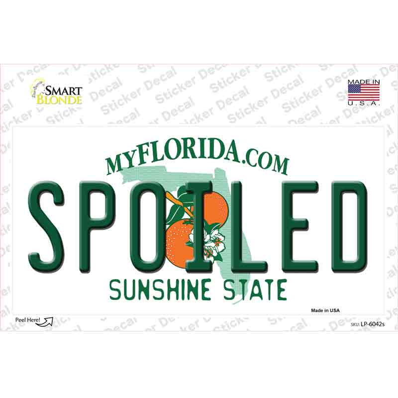 Spoiled Florida Novelty Sticker Decal Small