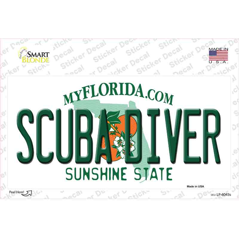 Scuba Diver Florida Novelty Sticker Decal Small