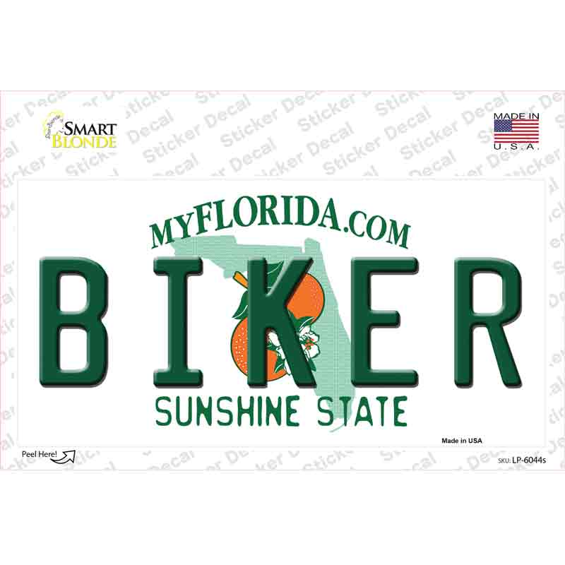 Biker Florida Novelty Sticker Decal Small